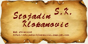 Stojadin Klopanović vizit kartica